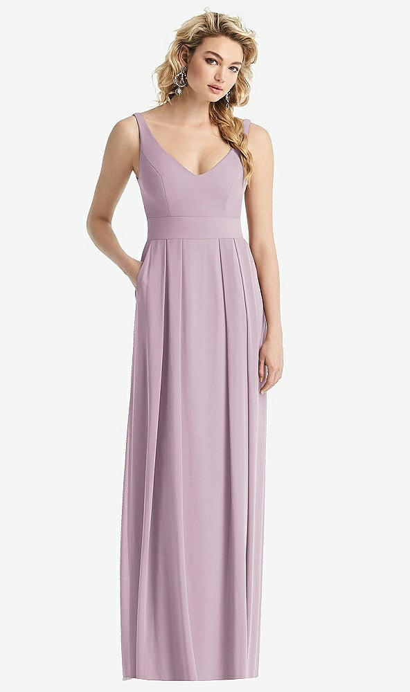 【STYLE: 1519】Sleeveless Pleated Skirt Maxi Dress with Pockets【COLOR: Suede Rose】