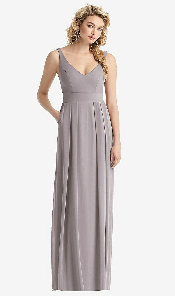 【STYLE: 1519】Sleeveless Pleated Skirt Maxi Dress with Pockets【COLOR: Cashmere Gray】
