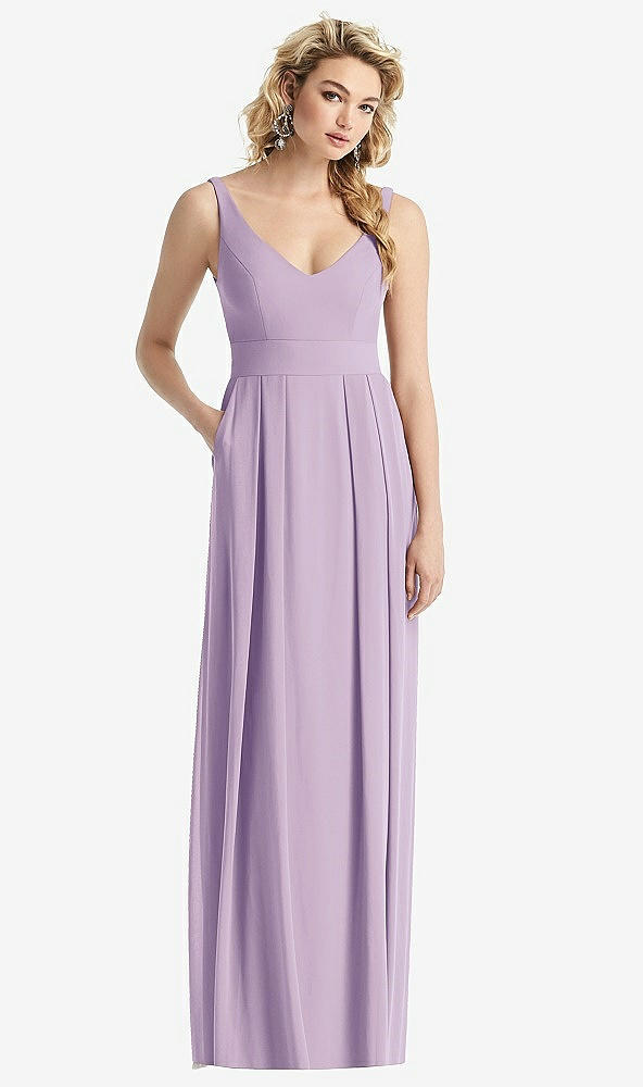 【NEW】【STYLE: 1519】ノースリーブ プリーツ スカート マキシ ドレス ポケット付き【COLOR: Pale Purple】【SIZE: 00-30W】
