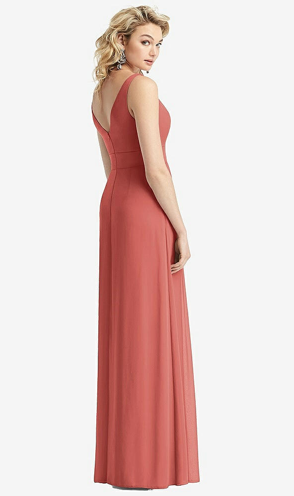 【STYLE: 1519】Sleeveless Pleated Skirt Maxi Dress with Pockets【COLOR: Coral Pink】