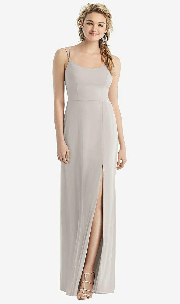 【NEW】【STYLE: 1520】カウルバック ダブル ストラップ マキシ ドレス サイド スリット【COLOR: Oyster】【SIZE: 00-30W】