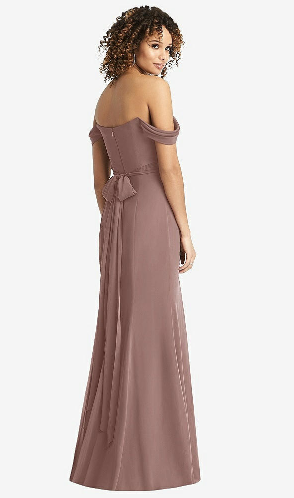 【STYLE: 8193】Off-the-Shoulder Criss Cross Bodice Trumpet Gown【COLOR: Sienna】