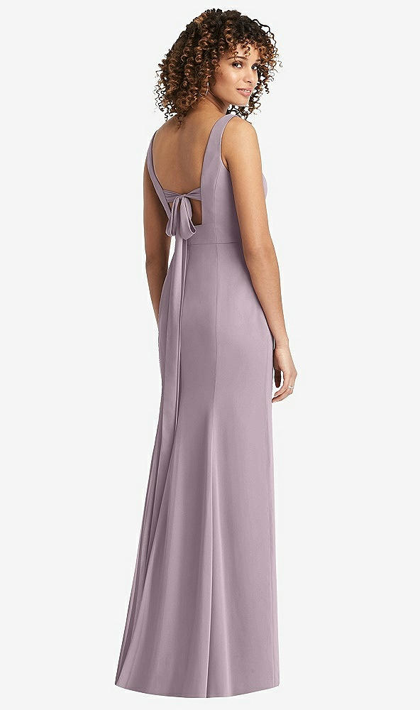 【STYLE: 8194】Sleeveless Tie Back Chiffon Trumpet Gown【COLOR: Lilac Dusk】