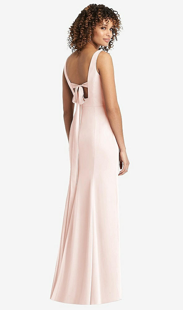 【STYLE: 8194】Sleeveless Tie Back Chiffon Trumpet Gown【COLOR: Blush】