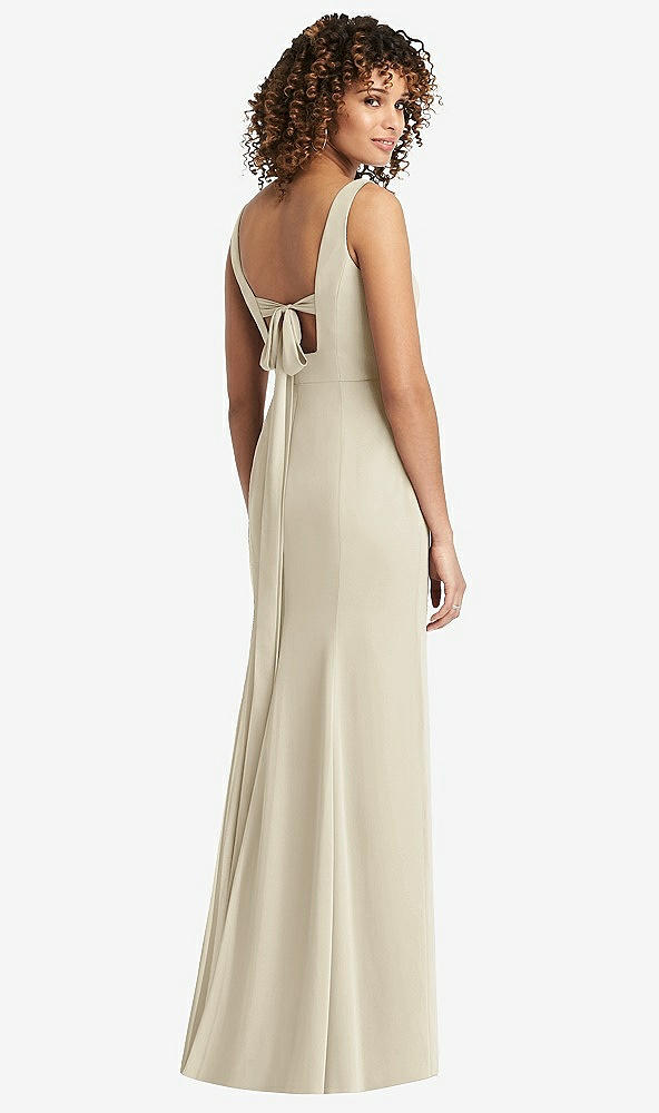 【STYLE: 8194】Sleeveless Tie Back Chiffon Trumpet Gown【COLOR: Champagne】