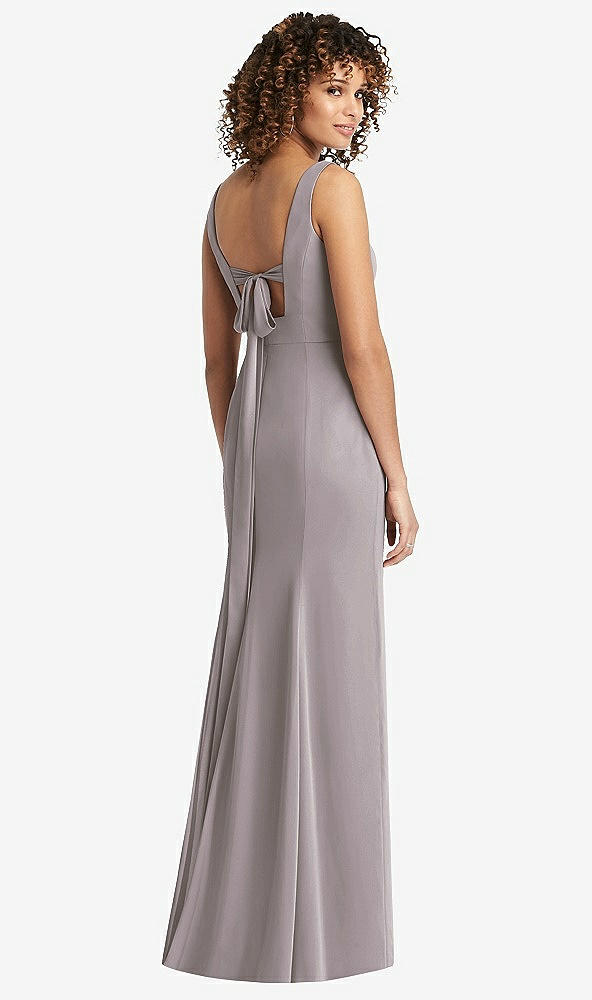 【STYLE: 8194】Sleeveless Tie Back Chiffon Trumpet Gown【COLOR: Cashmere Gray】