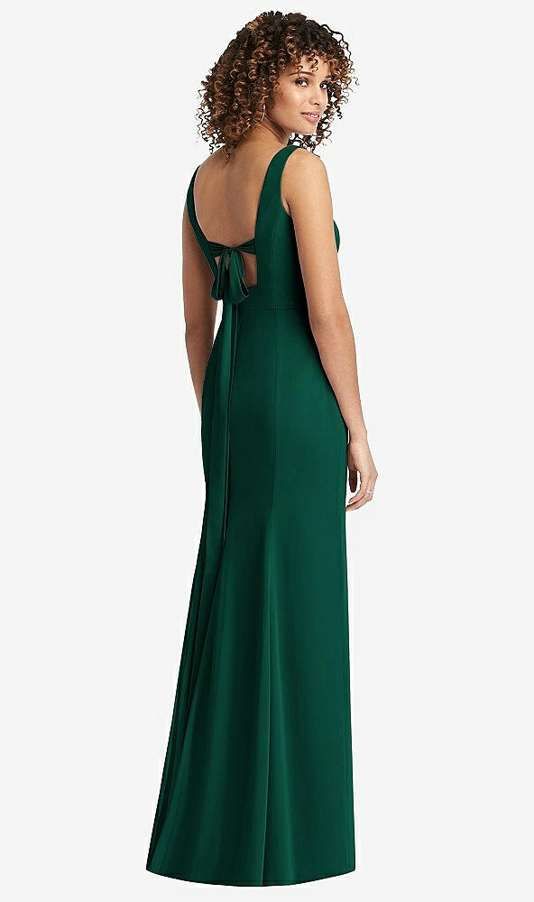 【STYLE: 8194】Sleeveless Tie Back Chiffon Trumpet Gown【COLOR: Hunter Green】