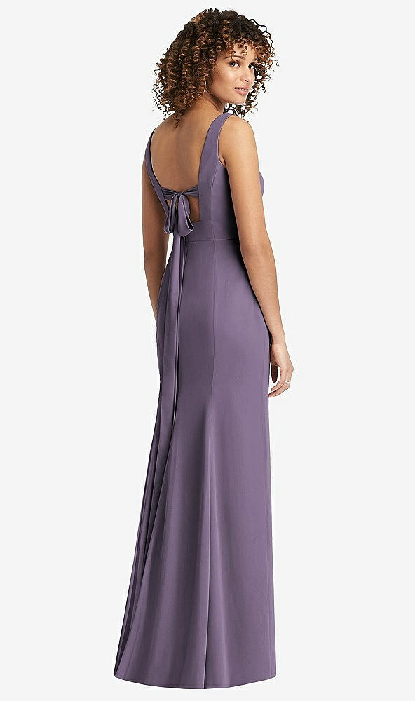【STYLE: 8194】Sleeveless Tie Back Chiffon Trumpet Gown【COLOR: Lavender】