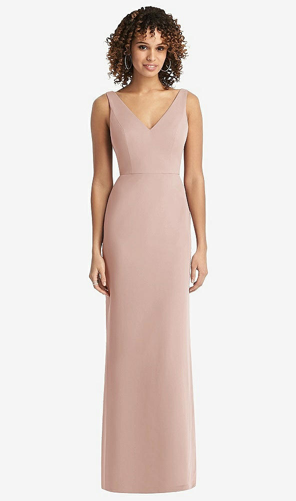 【NEW】【STYLE: 8194】ノースリーブ ネクタイ 背面 シフォン トランペット ガウン【COLOR: Toasted Sugar】【SIZE: 00-30W】