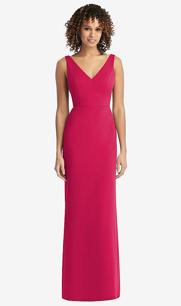 【NEW】【STYLE: 8194】ノースリーブ ネクタイ 背面 シフォン トランペット ガウン【COLOR: Vivid Pink】【SIZE: 00-30W】