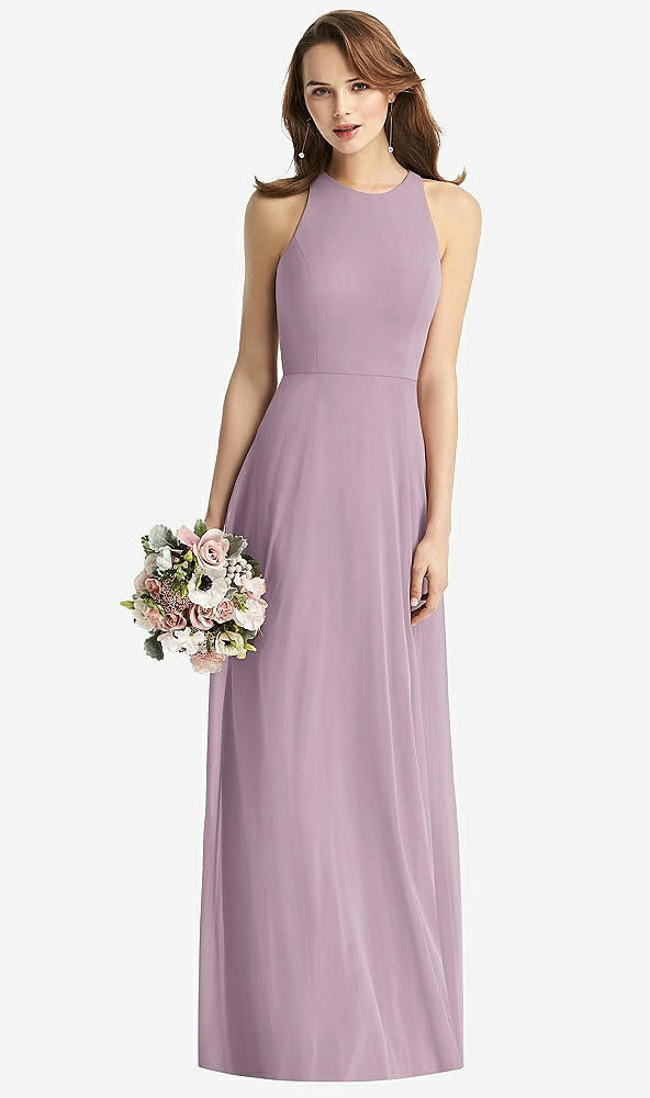 【STYLE: TH011】Sleeveless Halter Chiffon Maxi Dress【COLOR: Suede Rose】