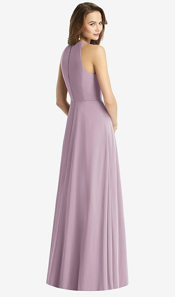 【STYLE: TH011】Sleeveless Halter Chiffon Maxi Dress【COLOR: Suede Rose】
