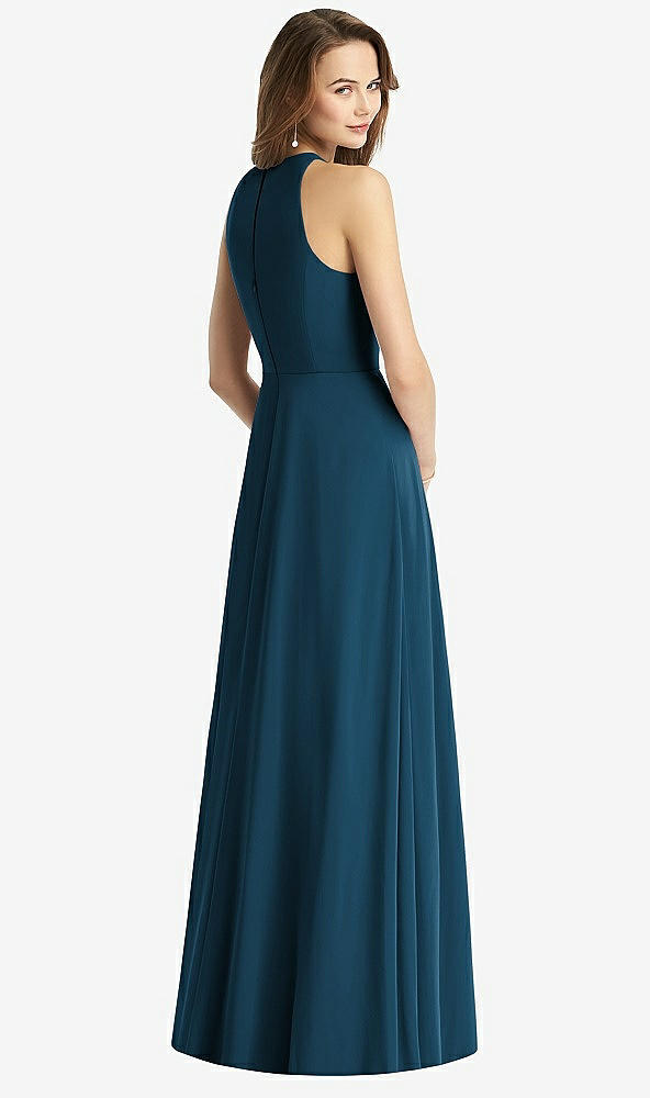 【STYLE: TH011】Sleeveless Halter Chiffon Maxi Dress【COLOR: Atlantic Blue】