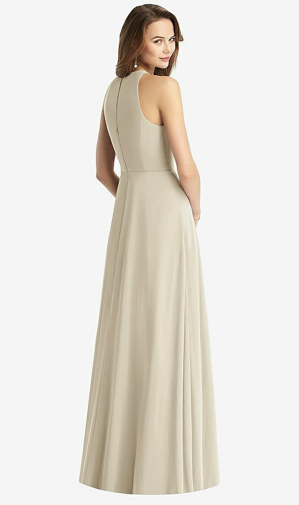 【STYLE: TH011】Sleeveless Halter Chiffon Maxi Dress【COLOR: Champagne】