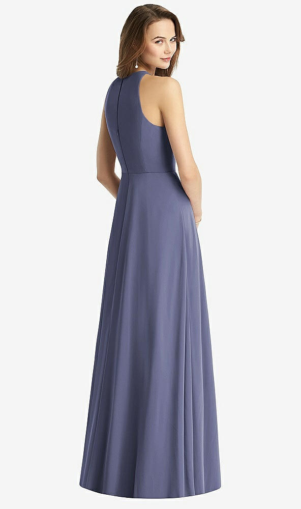 【STYLE: TH011】Sleeveless Halter Chiffon Maxi Dress【COLOR: French Blue】