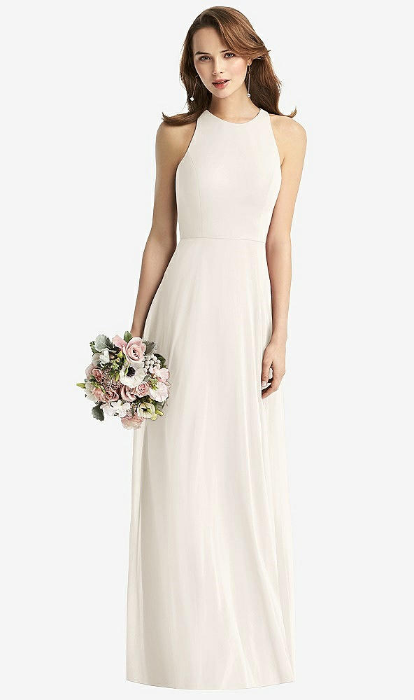 【STYLE: TH011】Sleeveless Halter Chiffon Maxi Dress【COLOR: Ivory】