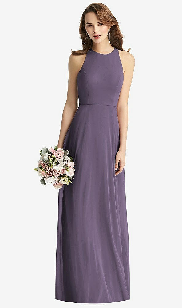 【NEW】【STYLE: TH011】ノースリーブ ホルター シフォン マキシ ドレス【COLOR: Lavender】【SIZE: 00-30W】