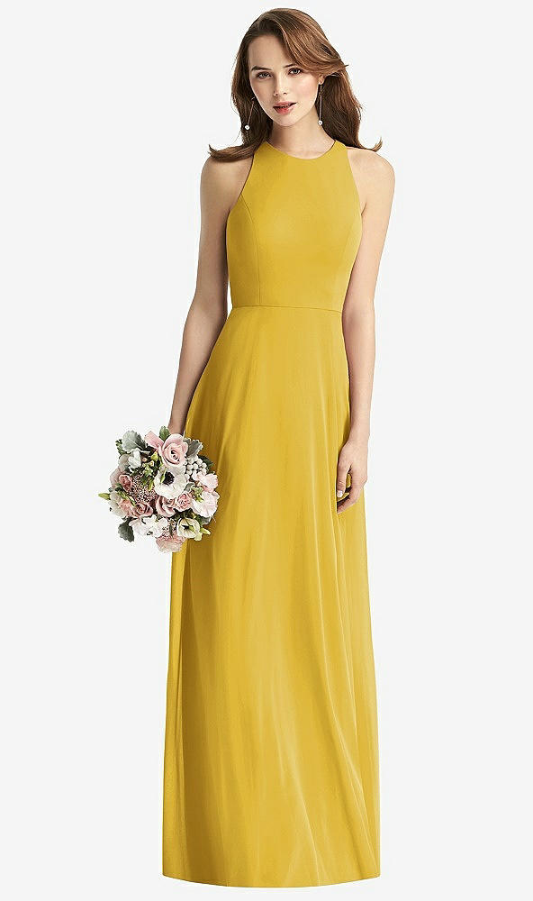 【NEW】【STYLE: TH011】ノースリーブ ホルター シフォン マキシ ドレス【COLOR: Marigold】【SIZE: 00-30W】