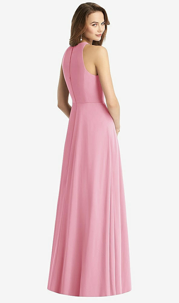 【STYLE: TH011】Sleeveless Halter Chiffon Maxi Dress【COLOR: Peony Pink】