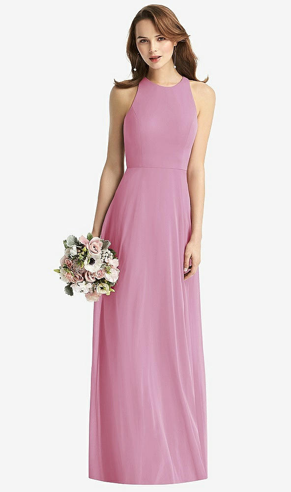 【STYLE: TH011】Sleeveless Halter Chiffon Maxi Dress【COLOR: Powder Pink】