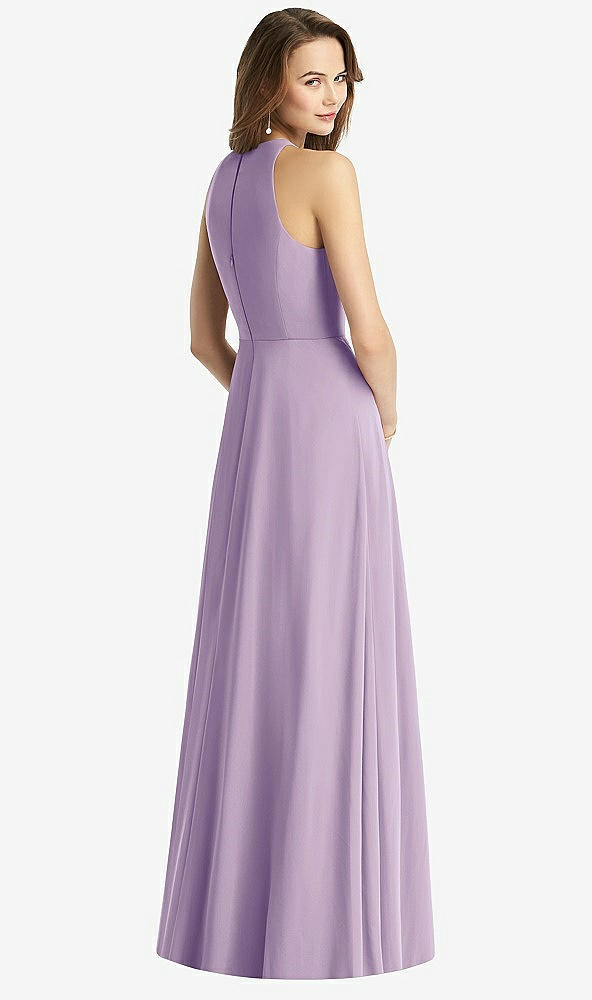 【STYLE: TH011】Sleeveless Halter Chiffon Maxi Dress【COLOR: Pale Purple】