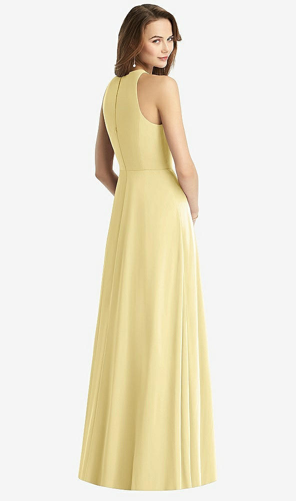 【STYLE: TH011】Sleeveless Halter Chiffon Maxi Dress【COLOR: Pale Yellow】