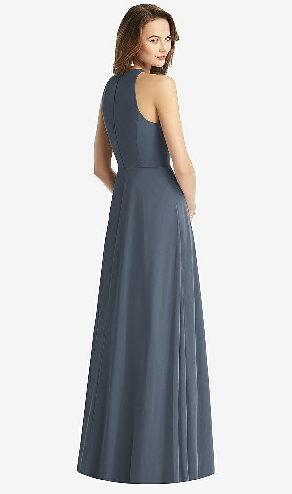 【STYLE: TH011】Sleeveless Halter Chiffon Maxi Dress【COLOR: Silverstone】
