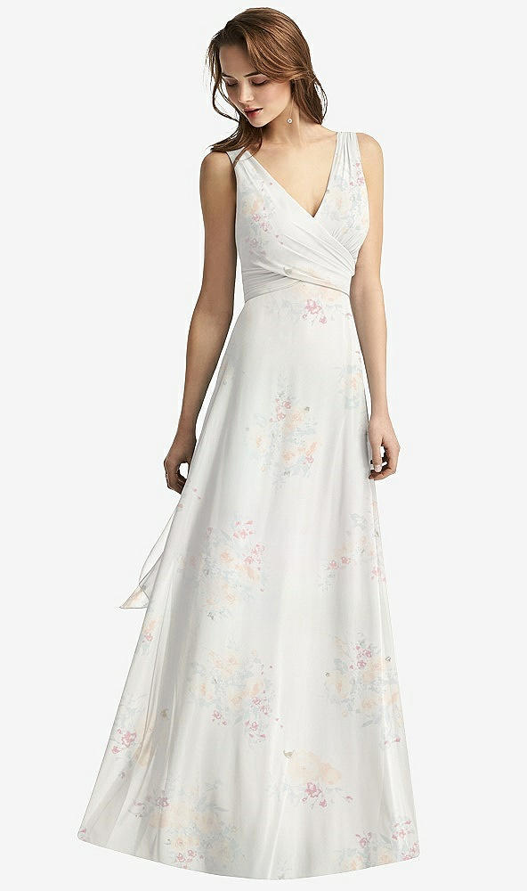 【STYLE: TH012】Sleeveless V-Neck Chiffon Wrap Dress【COLOR: Spring Fling】