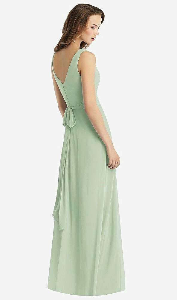 【STYLE: TH012】Sleeveless V-Neck Chiffon Wrap Dress【COLOR: Celadon】