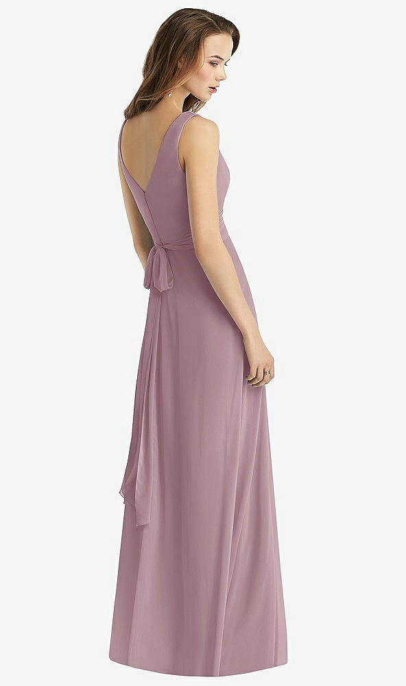 【NEW】【STYLE: TH012】ノースリーブ Vネック シフォン ラップ ドレス【COLOR: Dusty Rose】【SIZE: 00-30W】