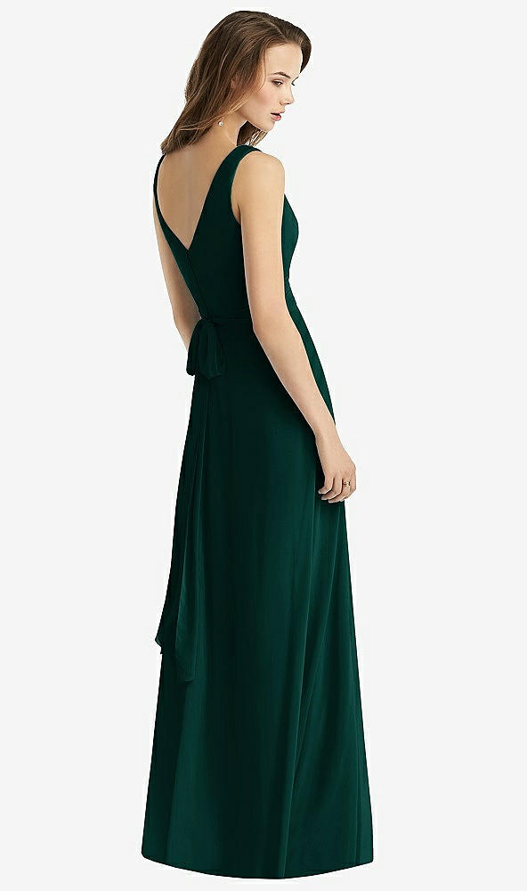 【STYLE: TH012】Sleeveless V-Neck Chiffon Wrap Dress【COLOR: Evergreen】