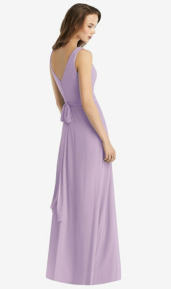 【NEW】【STYLE: TH012】ノースリーブ Vネック シフォン ラップ ドレス【COLOR: Pale Purple】【SIZE: 00-30W】