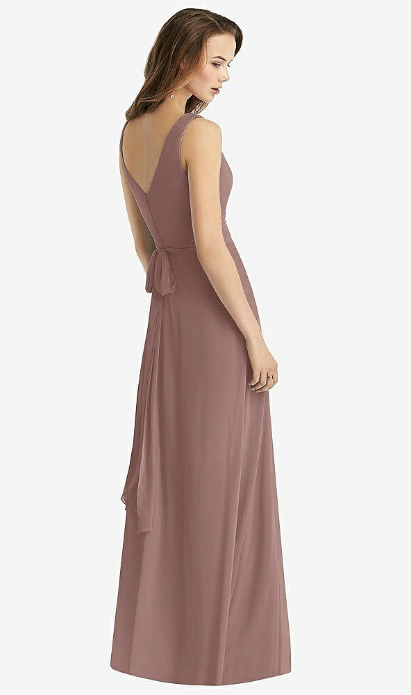 【STYLE: TH012】Sleeveless V-Neck Chiffon Wrap Dress【COLOR: Sienna】