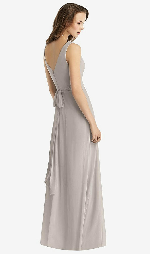 【STYLE: TH012】Sleeveless V-Neck Chiffon Wrap Dress【COLOR: Taupe】