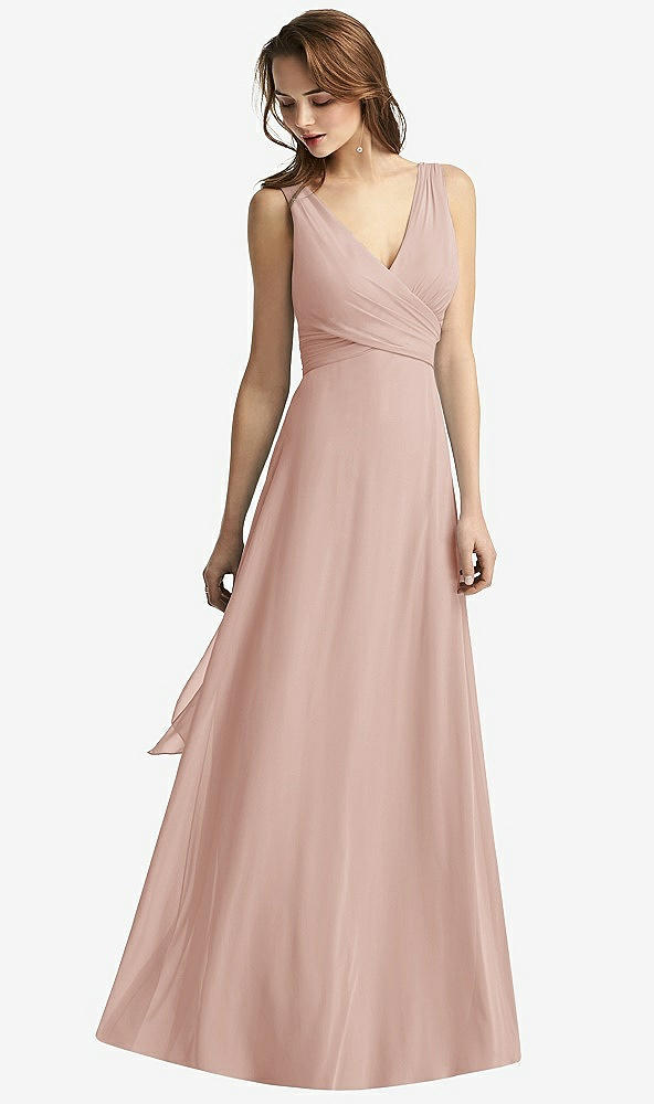 【STYLE: TH012】Sleeveless V-Neck Chiffon Wrap Dress【COLOR: Toasted Sugar】