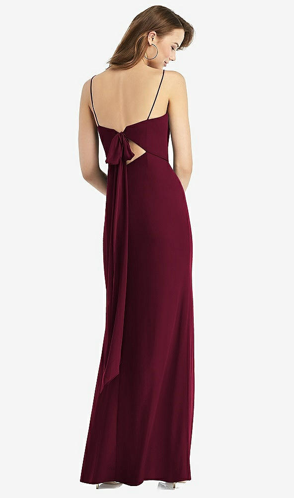 【NEW】【STYLE: TH013】ネクタイバック カットアウト トランペット ガウン 前面 スリット【COLOR: Cabernet】【SIZE: 00-30W】