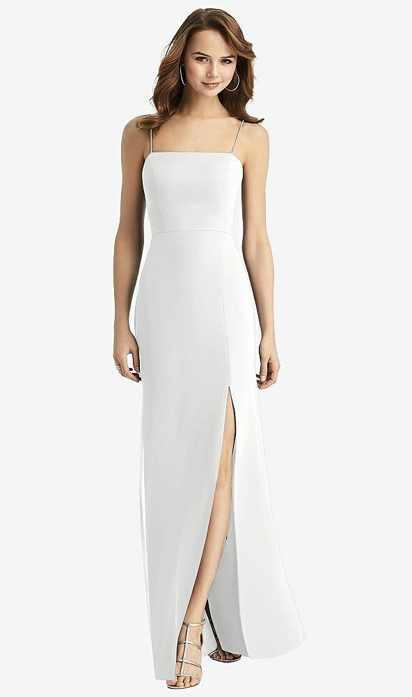 【STYLE: TH013】Tie-Back Cutout Trumpet Gown with Front Slit【COLOR: White】