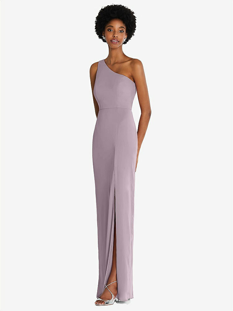 【NEW】【STYLE: TH014】ワンショルダー シフォン トランペット ガウン【COLOR: Lilac Dusk】【SIZE: 00-30W】