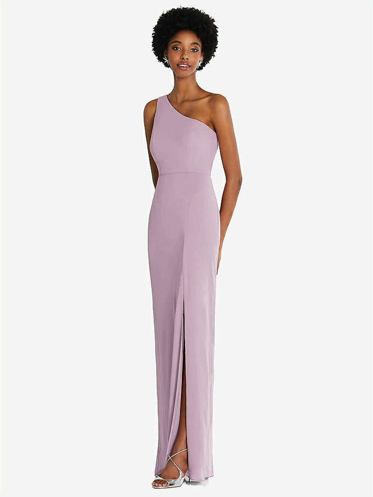 【NEW】【STYLE: TH014】ワンショルダー シフォン トランペット ガウン【COLOR: Suede Rose】【SIZE: 00-30W】