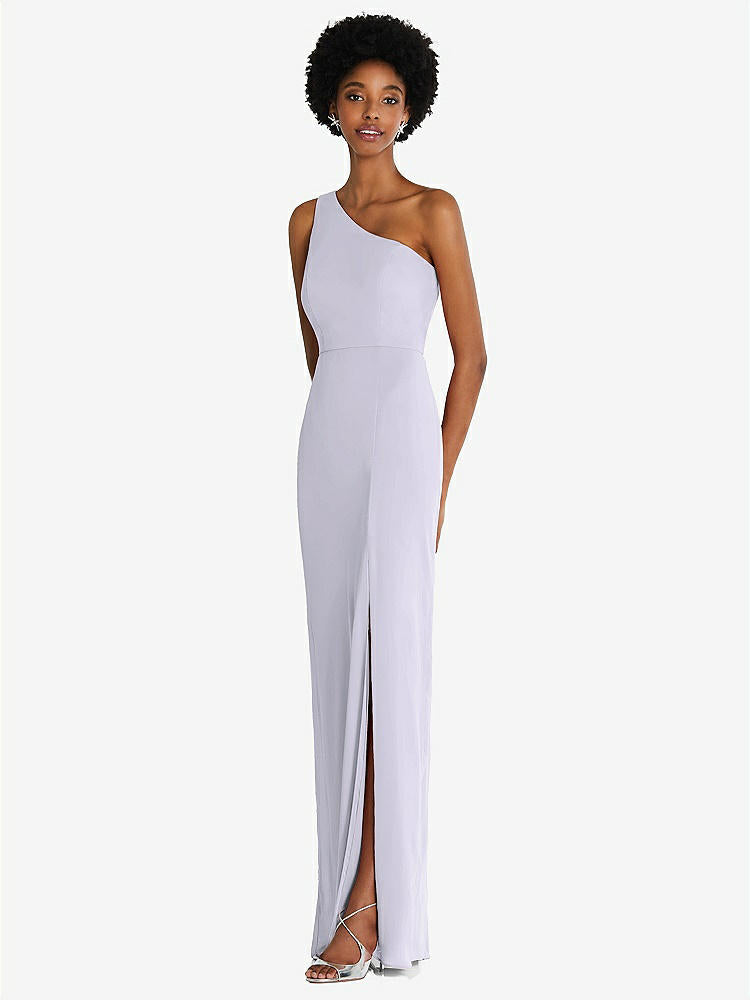 【NEW】【STYLE: TH014】ワンショルダー シフォン トランペット ガウン【COLOR: Silver Dove】【SIZE: 00-30W】