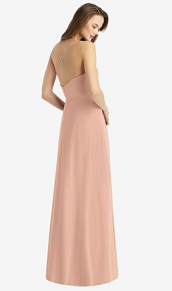 【STYLE: TH015】Cowl Neck Criss Cross Back Maxi Dress【COLOR: Pale Peach】