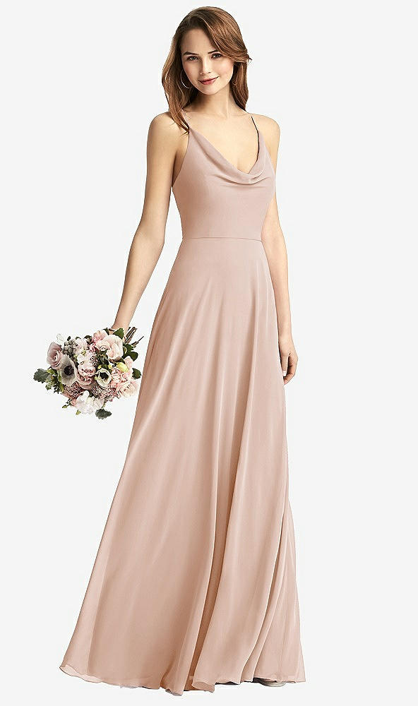 【STYLE: TH015】Cowl Neck Criss Cross Back Maxi Dress【COLOR: Cameo】