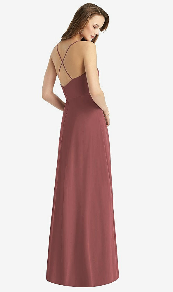 【STYLE: TH015】Cowl Neck Criss Cross Back Maxi Dress【COLOR: English Rose】