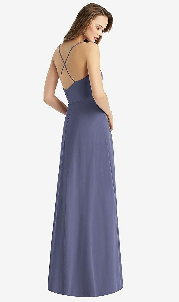 【STYLE: TH015】Cowl Neck Criss Cross Back Maxi Dress【COLOR: French Blue】
