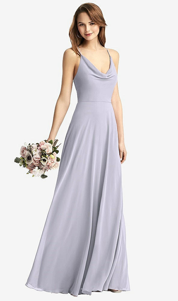 【STYLE: TH015】Cowl Neck Criss Cross Back Maxi Dress【COLOR: Silver Dove】