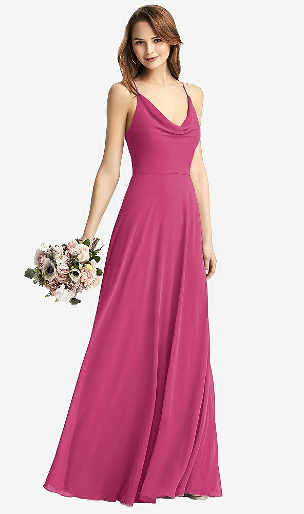 【STYLE: TH015】Cowl Neck Criss Cross Back Maxi Dress【COLOR: Tea Rose】