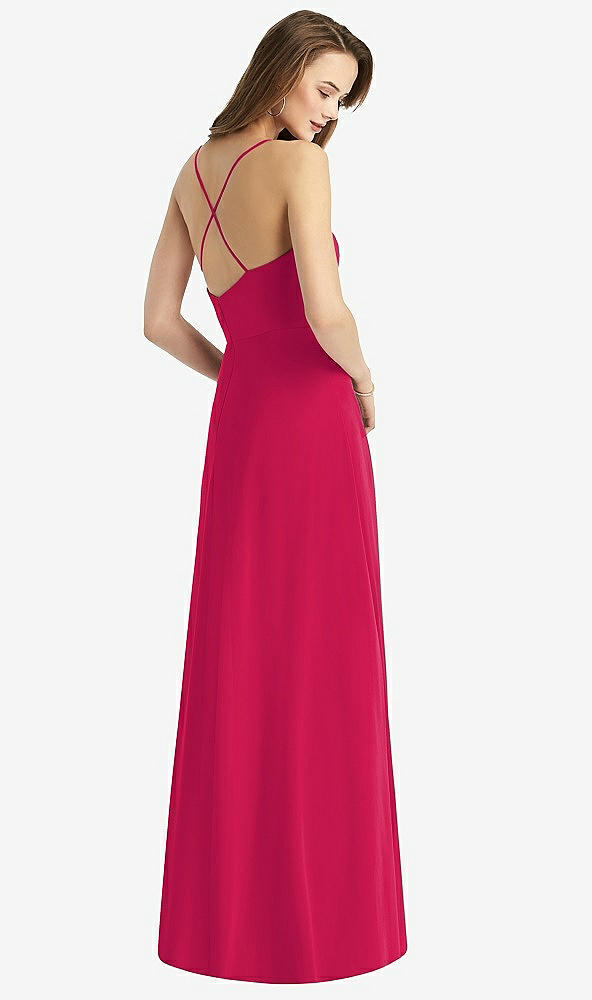 【STYLE: TH015】Cowl Neck Criss Cross Back Maxi Dress【COLOR: Vivid Pink】