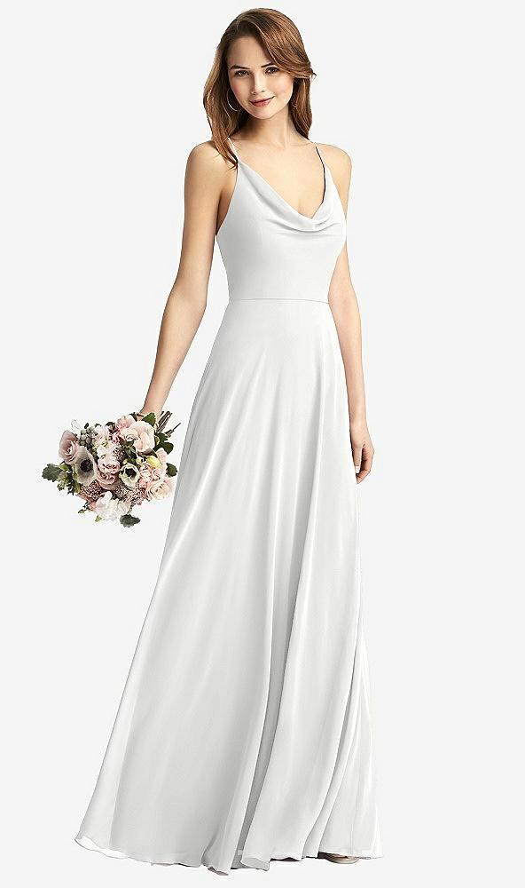 【STYLE: TH015】Cowl Neck Criss Cross Back Maxi Dress【COLOR: White】