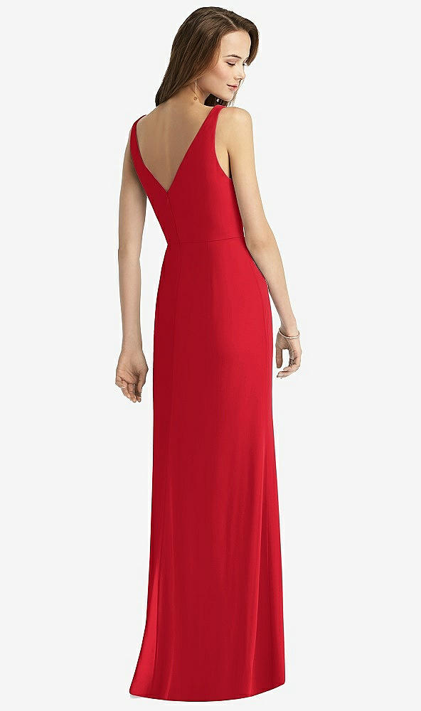 【STYLE: TH016】Sleeveless V-Back Long Trumpet Gown【COLOR: Parisian Red】
