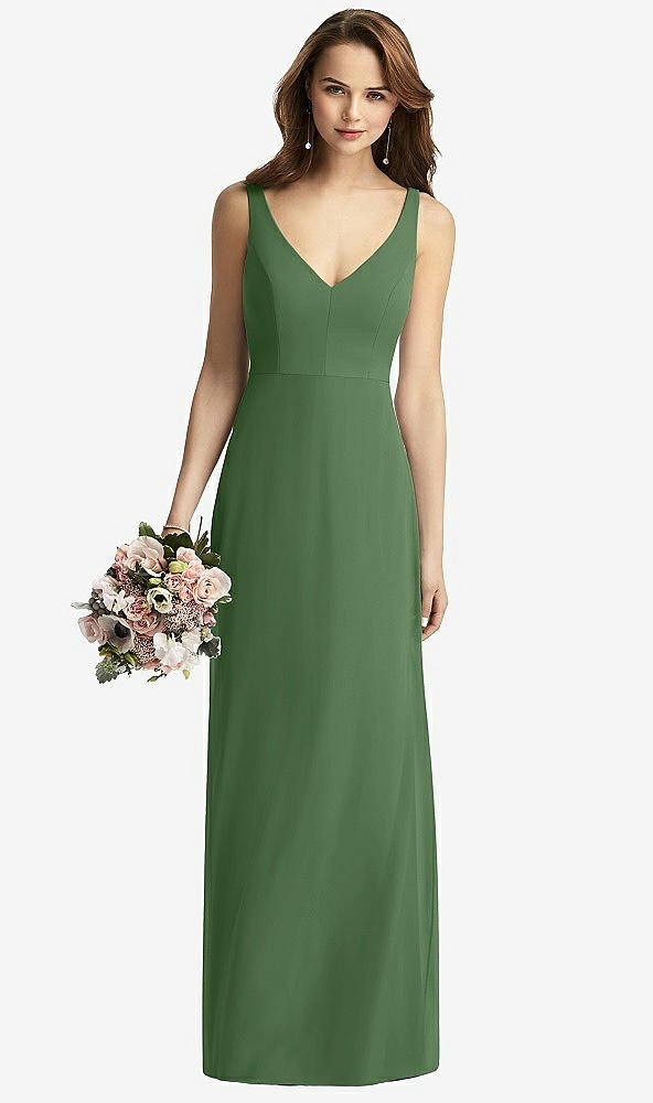 【STYLE: TH016】Sleeveless V-Back Long Trumpet Gown【COLOR: Vineyard Green】